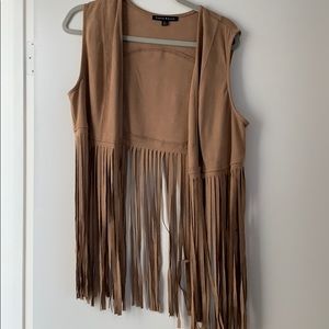 Suede tassels vest